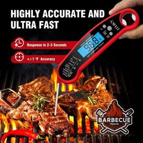 img 3 attached to 🌡️ ITHKY Digital Instant Read Meat Thermometer for Cooking - Fast, Precise & Waterproof with Backlight, Calibration, Foldable Probe - for Deep Frying, Grill, BBQ, Kitchen, Outdoor