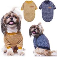 winter essentials: 2-pack dog sweater clothes - soft, warm & fashionable for tiny, small, medium dogs - 2 colors included! логотип