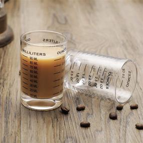 img 2 attached to 3 Ounce/90ml Heavy Shot Glass Measuring Cup for 🥃 Liquids - High-Quality Espresso Glass Cup with Black Line Design