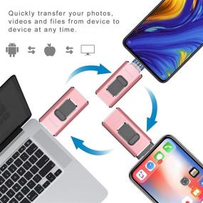 img 3 attached to 128 ГБ USB флеш-накопитель для телефона - фото-блокнот Thumb Drives USB3.0 память iOS 📱 Stick 3in1 внешнее хранилище Richwell, совместимое с телефоном, планшетом, Mac, Android и Compute - розовый, XT 128 ГБ