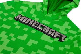 img 2 attached to 👦 Boys Minecraft Costume Set: Black TNT Shorts with Minecraft Logo on Green Hooded T-Shirt