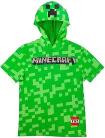 img 3 attached to 👦 Boys Minecraft Costume Set: Black TNT Shorts with Minecraft Logo on Green Hooded T-Shirt