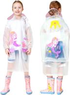 durable and waterproof jellyuu boys girls hooded rain poncho: ideal windbreaker kids raincoat and transparent rainwear for students logo