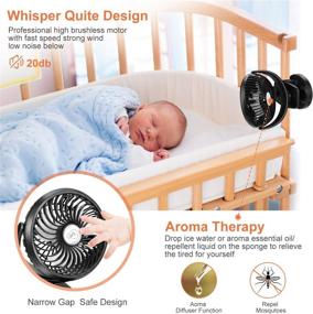 img 2 attached to 🔋 Portable Battery Operated Stroller Fan: Powerful Clip-on Table Fan with 40+ Hours Runtime, 360° Rotation, and Power Bank Function - Perfect for Outdoor Sports Activities
