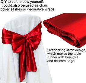 img 1 attached to 🎉 12-Pack Red Satin Table Runner, 12 x 108 Inch, Perfect for Weddings, Banquets, Graduations, Birthdays - ANECO Long Satin Silk Table Runner for Party Decorations