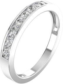 img 3 attached to Dazzling 1/4ctw Diamond Channel Wedding Band - 10k White or Yellow Gold