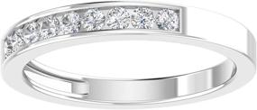 img 2 attached to Dazzling 1/4ctw Diamond Channel Wedding Band - 10k White or Yellow Gold