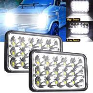 🚛 пара прожекторов 4x6 led - прямоугольный дальний / ближний свет, замена гнезда h4 - совместим с грузовиками peterbilt, kenworth, фургонами ford и другими логотип
