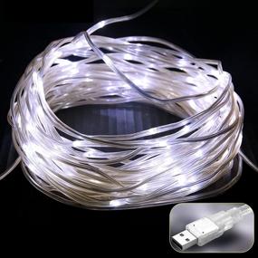 img 4 attached to EhomeTronics Waterproof Rope Lights, USB Powered 16.5ft Fairy String Light with 50LEDs, Twinkle Starry Decoration for Bedroom Indoor Outdoor Christmas Halloween Parties Garden Wedding DIY - White