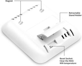 img 2 attached to 🌡️ SoeKoa Digital Thermometer and Indoor Hygrometer - Humidity Meter with Room Temperature Monitor, Large LCD Display, Max/Min Records, for Home, Car, Office - White