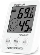 🌡️ soekoa digital thermometer and indoor hygrometer - humidity meter with room temperature monitor, large lcd display, max/min records, for home, car, office - white логотип