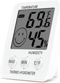 img 4 attached to 🌡️ SoeKoa Digital Thermometer and Indoor Hygrometer - Humidity Meter with Room Temperature Monitor, Large LCD Display, Max/Min Records, for Home, Car, Office - White