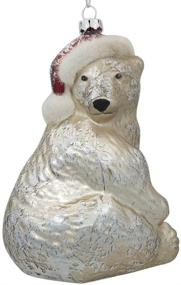 img 3 attached to Polar Bear Glass Christmas Ornament - BestPysanky's Finest Holiday Decor