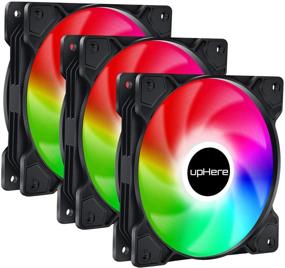 img 4 attached to Enhanced Performance and Style: upHere Long Life 120mm 3-Pin High Airflow Quiet Edition Dynamic Rainbow LED Case Fan - Perfect for PC Cases, CPU Coolers, and Radiators - 3-Pack (SR12-CF3-3-US)