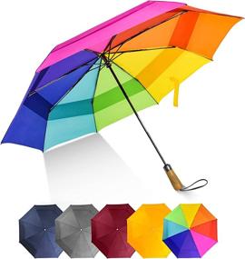 img 4 attached to LEAGERA Rainbow Fashion Umbrella for Rainy Days