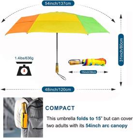 img 2 attached to LEAGERA Rainbow Fashion Umbrella for Rainy Days