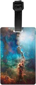 img 4 attached to 🌌 Optimized Blue Galaxy Luggage Tag PVC Travel Bag Case Label Backpack Name Tag for Children, Women, and Men