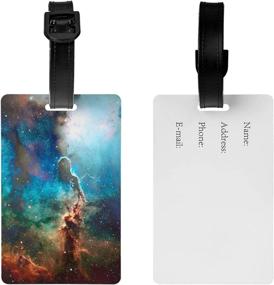 img 3 attached to 🌌 Optimized Blue Galaxy Luggage Tag PVC Travel Bag Case Label Backpack Name Tag for Children, Women, and Men