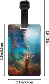 img 1 attached to 🌌 Optimized Blue Galaxy Luggage Tag PVC Travel Bag Case Label Backpack Name Tag for Children, Women, and Men