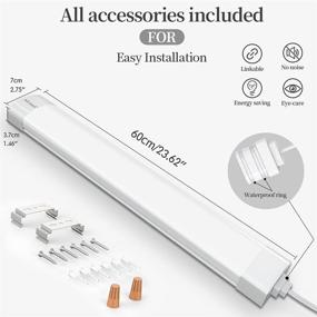 img 2 attached to 💡 Airand 5000K LED Ceiling Light Fixture: Waterproof 2FT/4FT Plug-in Tube Light for Bathroom, Kitchen, Garage, Warehouse, Office & More!