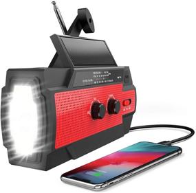 img 4 attached to 📻 Emergency Solar Hand Crank Radio - NOAA Weather Radio AM/FM/WB Support, LED Flashlight, 4000mAh USB Power Bank Charger, Reading Lamp, SOS Alarm for Household and Outdoor Use