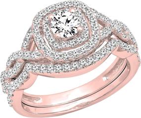 img 4 attached to 💍 Diamond Bridal Engagement Jewelry by Dazzlingrock Collection for Women