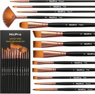 🖌️ nicpro 13 pcs art paint brush set - small painting brushes for watercolor, acrylic, fabric, canvas, oil, gouache - ideal for kids, adults, detail, face & body логотип