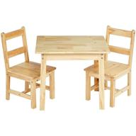 🪑 amazon basics kids solid wood table and 2 chair set, natural: the perfect set for young explorers logo