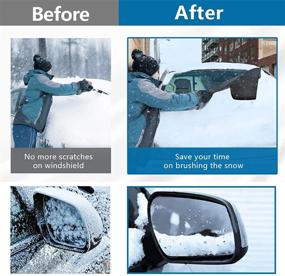 img 3 attached to ❄️ LADER Windshield Snow Cover & Ice Removal Protector for Cars, Trucks, Vans, and SUVs - Magnetic Edges, All-weather Protection against Snow, Ice, Sun, and Frost