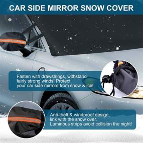 img 1 attached to ❄️ LADER Windshield Snow Cover & Ice Removal Protector for Cars, Trucks, Vans, and SUVs - Magnetic Edges, All-weather Protection against Snow, Ice, Sun, and Frost