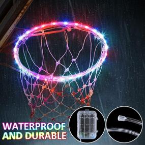 img 1 attached to 🏀 Enhance Your Outdoor Basketball Game with Rope Lights LED Basketball Hoop Light: Remote Control, Waterproof, 17 Colors, 7 Lighting Modes - Perfect Goal Accessory for Kids and Adults