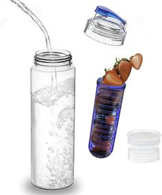 img 3 attached to 💧 Basily Elite Infuser Water Bottle - 28 oz - Commercial Grade Tritan - Recipe Ebook Included - Blue