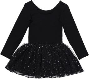 img 3 attached to 👗 CHICTRY Girls Kids Classic Long Sleeve Party Leotard: Sparkling Sequins & Enchanting Tulle Skirted Ballet Dress