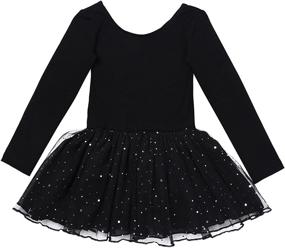 img 4 attached to 👗 CHICTRY Girls Kids Classic Long Sleeve Party Leotard: Sparkling Sequins & Enchanting Tulle Skirted Ballet Dress