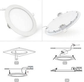 img 1 attached to 💡 Ultra-Thin LED Panel Recessed Ceiling Light 4 Pack - Easy Installation & Energy-Efficient 7 Inch LED Can Lights, 18W 3000K Warm White