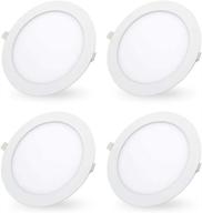 💡 ultra-thin led panel recessed ceiling light 4 pack - easy installation & energy-efficient 7 inch led can lights, 18w 3000k warm white логотип