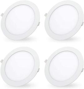 img 4 attached to 💡 Ultra-Thin LED Panel Recessed Ceiling Light 4 Pack - Easy Installation & Energy-Efficient 7 Inch LED Can Lights, 18W 3000K Warm White