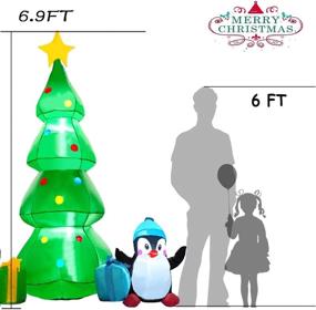 img 2 attached to 🎄 7Ft Green Christmas Tree Inflatable with LED Lights - Perfect for Indoor and Outdoor Party Decoration, Yard, Garden, and Lawn Décor, Featuring Gift Boxes, Penguins, and Star