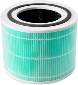 img 4 attached to 🍃 Замена фильтра очистителя воздуха LEVOIT Core 300-RF-TX для впитывания токсинов - Зеленый, 1 упаковка | 3-в-1 Истинный HEPA и Высокоэффективный активированный уголь