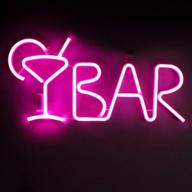 🎉 amevrgths pink bar neon signs light: 8 led lighting modes, remote control, usb/aa battery-powered | perfect for wall decor, home bar, birthday party, wedding, christmas | 21.9x10x0.79inch логотип