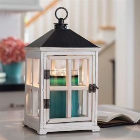 img 3 attached to 🕯️ CANDLE WARMERS ETC Weathered White Wooden Farmhouse Lantern Candle Warmer for Efficient Top-Down Candle Melting