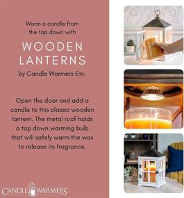 img 1 attached to 🕯️ CANDLE WARMERS ETC Weathered White Wooden Farmhouse Lantern Candle Warmer for Efficient Top-Down Candle Melting