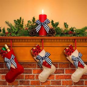 img 3 attached to 🎄 Christmas Buffalo Plaid Bows: 200 Pieces Mini Checkered Ribbon Bows for Xmas Tree and Holiday Decor