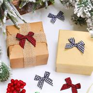 🎄 christmas buffalo plaid bows: 200 pieces mini checkered ribbon bows for xmas tree and holiday decor logo