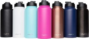 img 2 attached to 🚰 Layer 8 Stainless Steel Portable Water Bottle: Stay Hydrated On-The-Go with Pop Up Straw and Screw on Lid