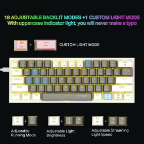 img 1 attached to 💼 Compact 60% Mechanical Gaming Keyboard with Red Switches - E-YOOSO: Portable, Backlit, Grey White