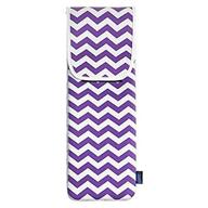 water-resistant neoprene curling iron holder in purple chevron pattern - travel cover case bag pouch for flat iron curling wand, 15 x 5 inches logo