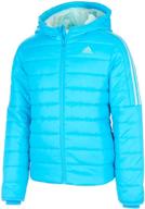 🧥 куртка с капюшоном adidas puffer для девочек логотип