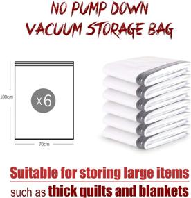 img 3 attached to Aledy Vacuum Space Saver Bags: Large 31.5” x 39.4” Compressed Closet Organizers - No Pumps Needed!