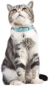 img 1 attached to 🐱 Lumimi Cute Pet Cat Collar: Genuine Leather, Adjustable Length, Durable & Safe - Bell & Hole Puncher Inclusive